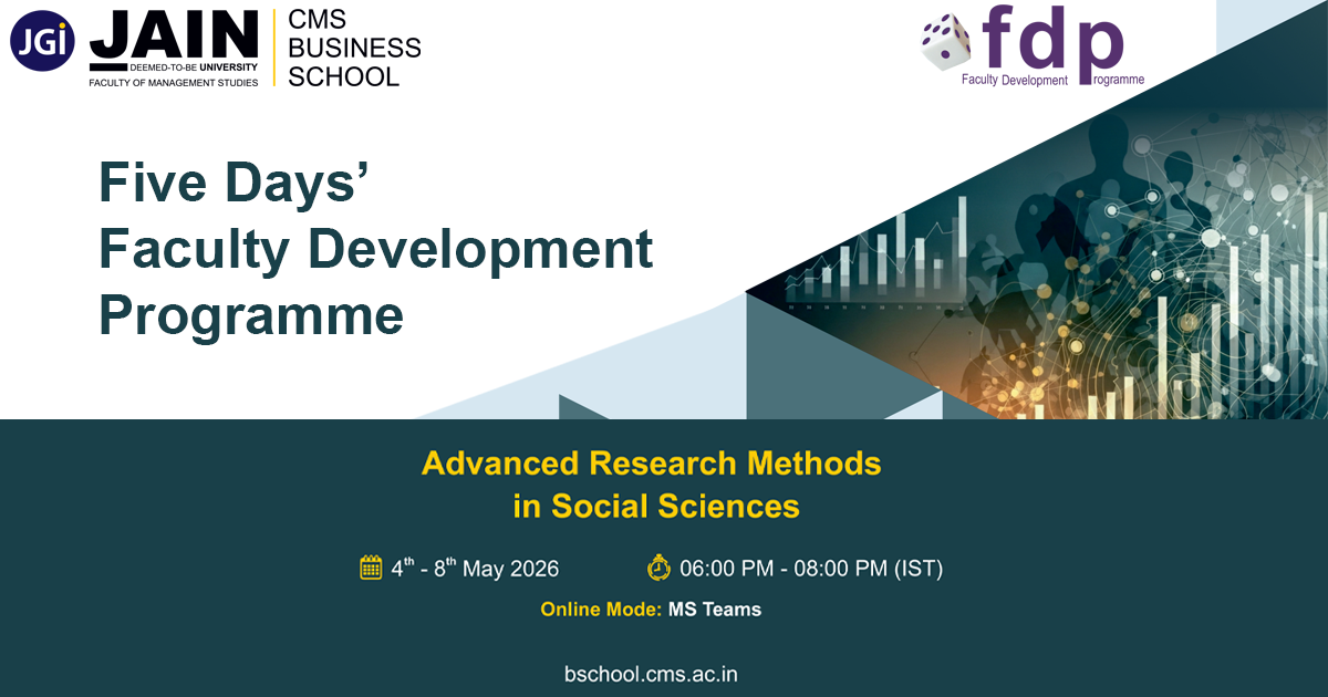 Five-Day Online Faculty Development Programme on Advanced Research Methods in Social Sciences