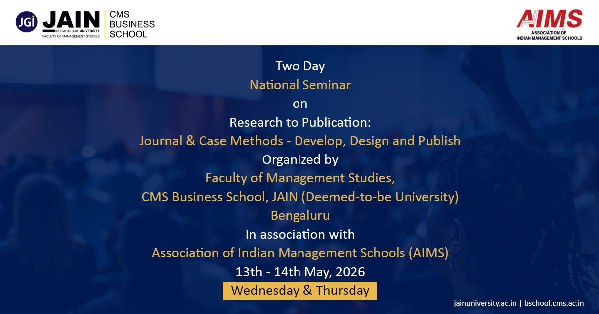 Two-Day National Seminar on Research to Publication: Journal & Case Methods – Develop, Design and Publish