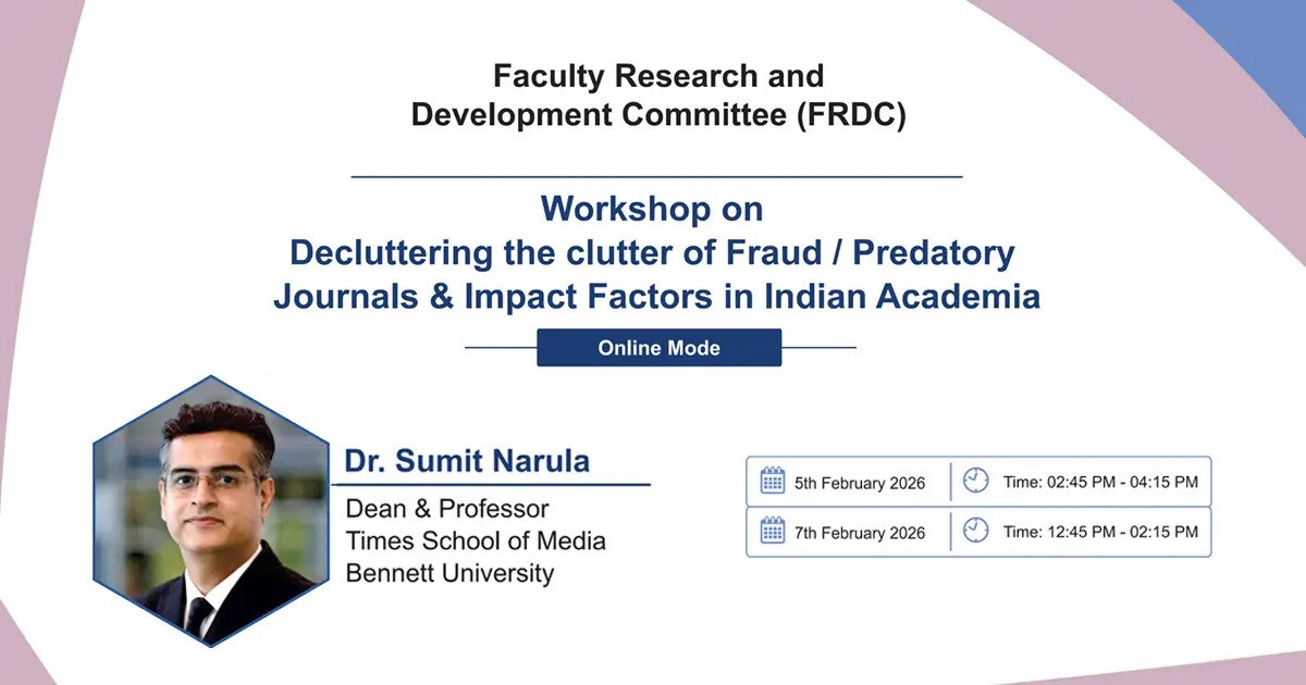 Online Workshop on Decluttering the Clutter of Fraud/Predatory Journals and Impact Factors in Indian Academia